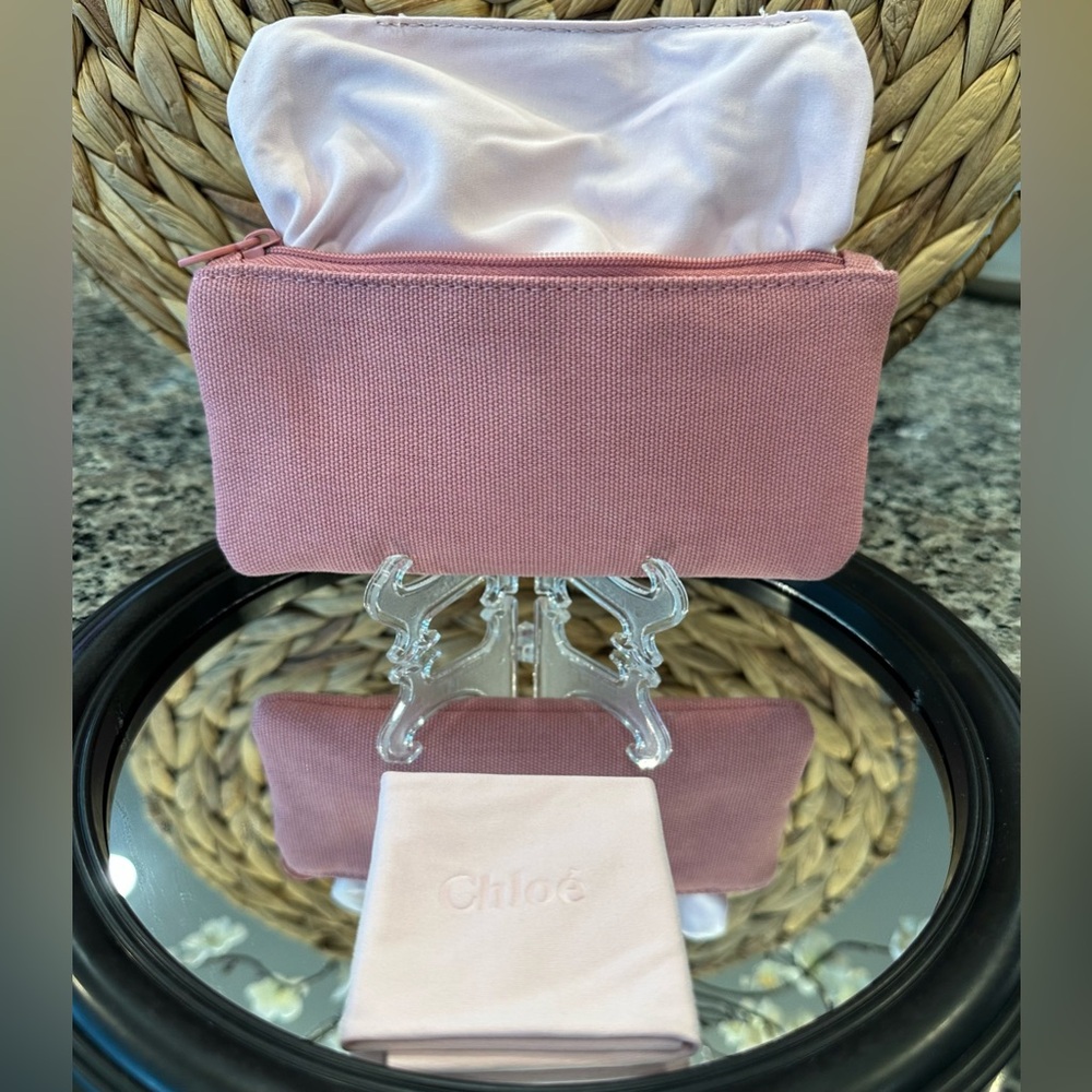 ✨CHLOE LIKE NEW Case Sunglasses Eyewear ORIGINAL Soft Cleaning Cloth Pink - Picture 7 of 11
